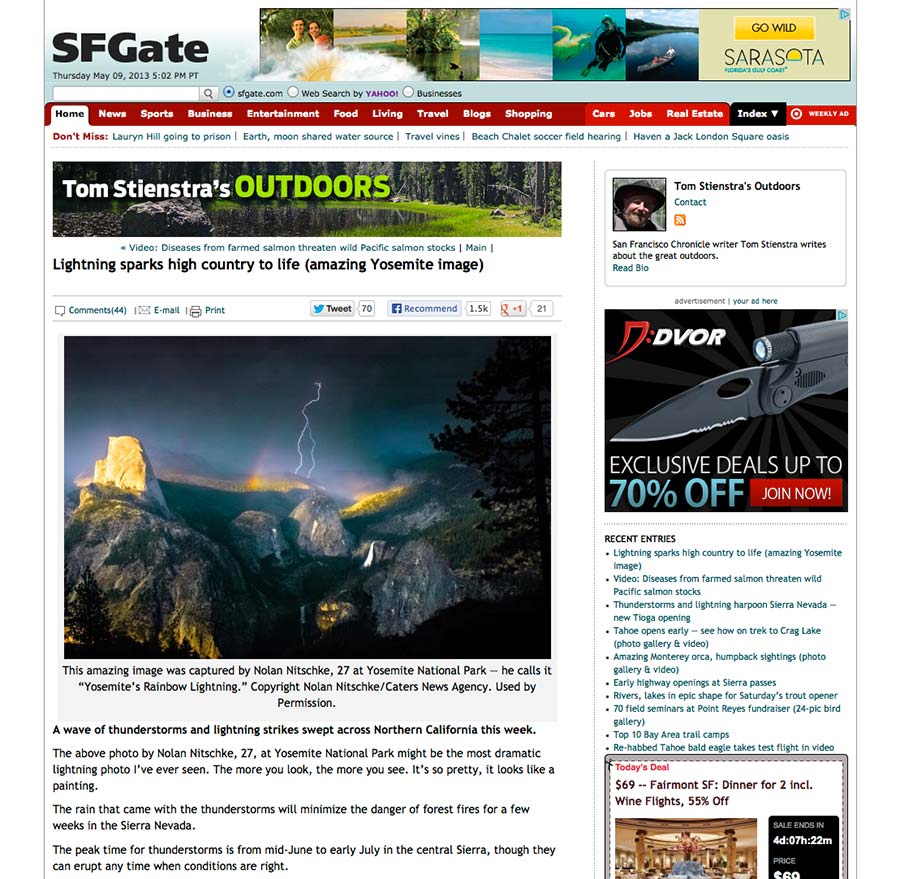 content detail page screen from SFGate.com as an example of the website detail page design pattern