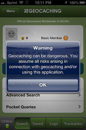 Warning: Geocaching can be dangeros
