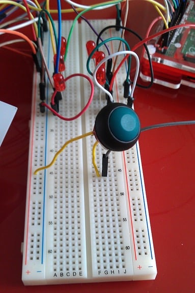 Push Button Connected to Breadboard