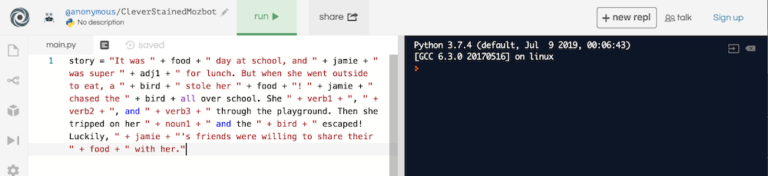 Python Mad Libs – beanz Magazine