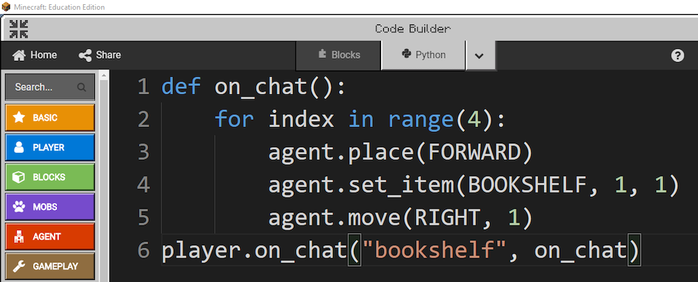 Code Builder in Minecraft Education – Minecraft Education