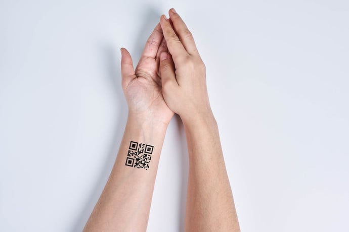 New Temporary Tattoo Sticker For Men Women Creative Love QR Code Fake Tattoo  For Lovers Adults Wrist Body Art Waterproof - AliExpress